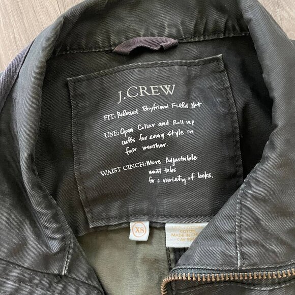 J. Crew Relaxed Boyfriend Field Jacket Olive Green - Picture 5 of 6